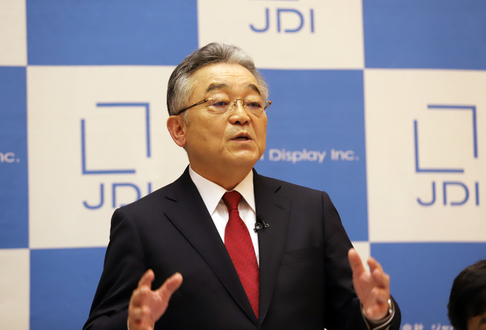 Japan Display Announces New LCD Panel September 26, 2017, Tokyo, Japan   Japan Display inc  JDI  chairman Nobuhiro Higashiiriki announces the company s structural reform plan and new products of Full Active display panel in Tokyo on Thursday, September 26, 2017. Full Active display has ultra slim bezel of about 5mm.    Photo by Yoshio Tsunoda AFLO  LWX  ytd 