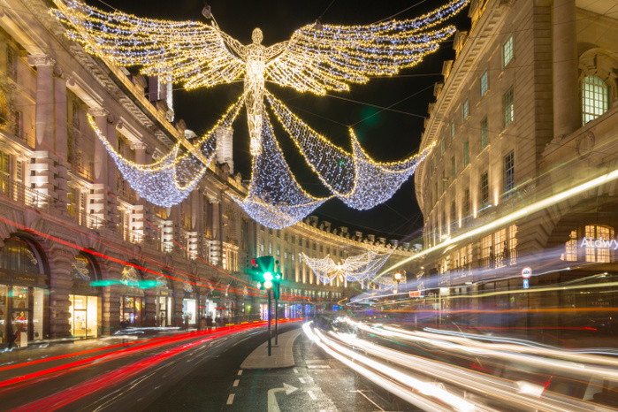 Christmas Lights on Regent Street, Westminster, London, England, United Kingdom, Europe Christmas Lights on Regent Street, Westminster, London, England, United Kingdom, Europe, Photo by Frank Fell