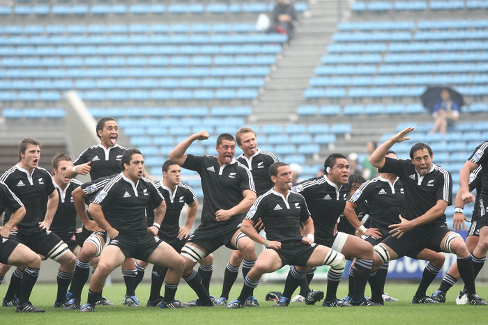 Rugby U 20 NZ x England .  Tokyo, Japan, June 21, 2009   New Zealand players dance Haka, a traditional war cry, prior to following Sunday s final match against England New Zealand beat England 44 28.  Photo by YUTAKA AFLO SPORT   1040 .
