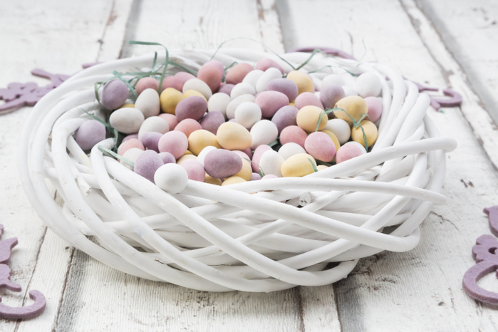 easter egg Easter nest of Chocolate Easter eggs