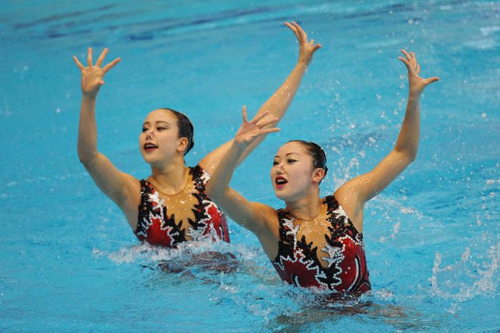 (L to R) Mariko Sakai, Yumi Adachi, MAY 4, 2009 - Synchronised Swimming : Japan Synchronised Swimming Championships Open, Duet Free Routine at Tatsumi International Swimming Pool, Tokyo, Japan. (Photo by AFLO SPORT) [1045].