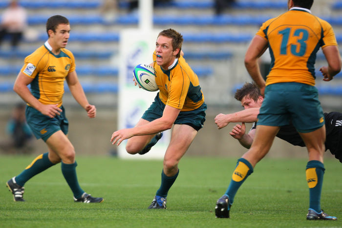 Rugby U 20 New Zealand x Australia . Tokyo, Japan, June 17, 2009   Dane Haylett Petty of New Zealand, right, tries to stop an Australian ball carrier during their semi final match in the IRB Toshiba Junior World Championships 2009 at the Prince Chichibu Memorial Stadium in Tokyo on June 17, 2009. New Zealand beat Australia 31 17 and will meet England in the final on June 21.    Photo by AFLO SPORT   1045 