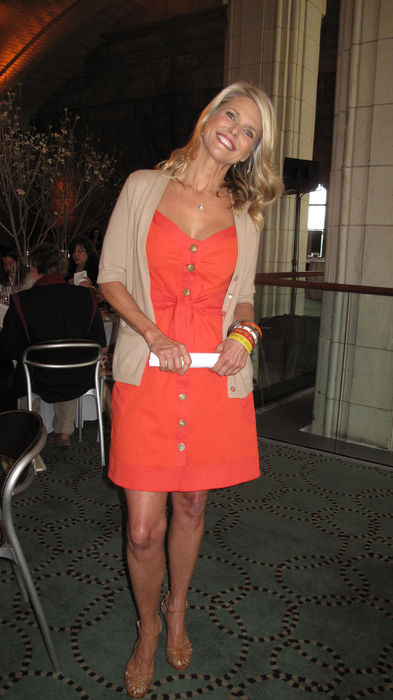 2nd Annual Organic Food From Farm Family Benefit Luncheon Christie Brinkley, Apr 14, 2009 :  wearing a Diane Von Furstenberg Orange dress . 2nd Annual Organic Food From Farm Family Benefit Luncheon. Gustavinos Restaurant. New York, NY, USA. Tuesday, April 14, 2009  Photo by Celebrity Vibe AFLO   2361 