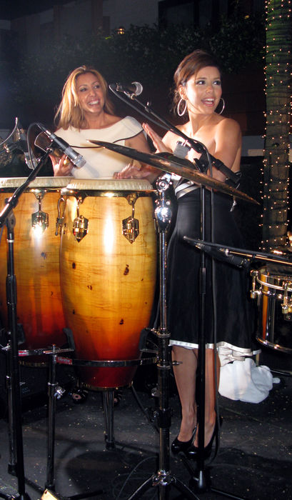 The Rally for Kids with Cancer Scavenger Cup    Qualifiers  Celebrity Draft Party. Eva Longoria, May 01, 2009 : Eva Longoria playing drums. The Rally for Kids with Cancer Scavenger Cup    Qualifiers  Celebrity Draft Party. Tropicana Poolside at The Hollywood Roosevelt Hotel. Hollywood, CA, USA. Friday, May 01, 2009.  Photo by Celebrity Vibe AFLO   2361 
