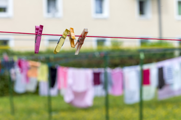 Austria, Clothesline with clothes pegs