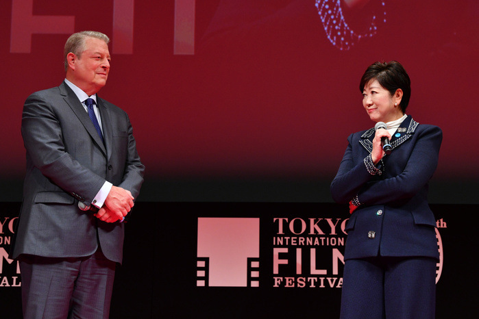 The 30th Tokyo International Film Festival  L R  Al Gore, Yuriko Koike, November 03, 2017 Al Gore speaks about the film  An Inconvenient Sequel: Truth to Power  during the 30th Tokyo International Film Festival. during the 30th Tokyo International Film Festival, closing ceremony, during the 30th Tokyo International Film Festival, closing ceremony, in Tokyo, Japan on November 03, 2017.  Photo by 2017 TIFF AFLO 