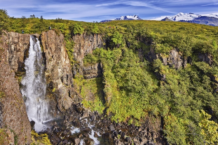 Iceland Waterfall Hundafoss, Skaftafell, Austurland, Iceland, Europe