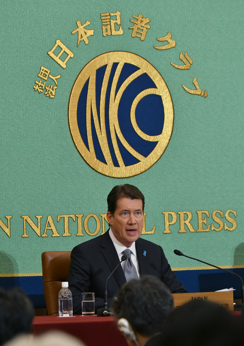 U.S. Ambassador to Japan, Ambassador Haggerty s summary press conference on President Trump s visit to Japan November 17, 2017, Tokyo, Japan   William Hagerty, the new U.S. Ambassador to Japan, speaks during a news conference at the Japan National Press Club in Tokyo on Friday, November 17, 2017, summarizing U.S. President Trump s recent visit to Japan. Hagerty, a private equity investor, assumed his new role six months after his predecessor, Caroline Kennedy, left the post. Photo by Natsuki Sakai AFLO  AYF  mis 