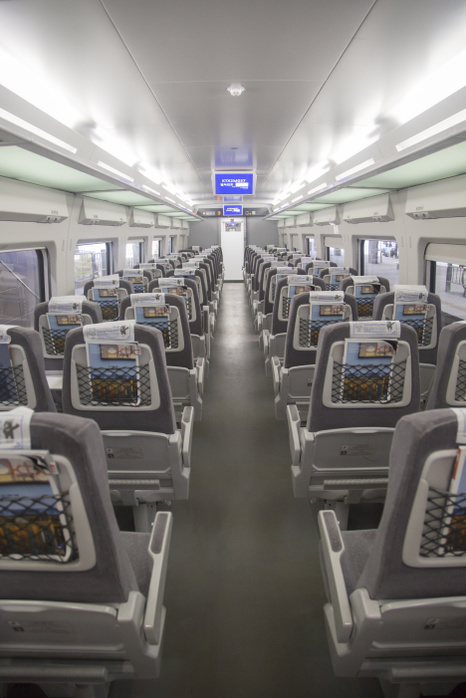 Railway carriage of Gangneung KTX line in Gangneung Gangneung KTX line, Nov 21, 2017 : Railway carriage of Gangneung KTX line in Gangneung, east of Seoul, South Korea. The Gangneung KTX  Korea Train eXpress  line or high speed rail system will connect the Incheon International Airport to Gangneung where ice sports of the 2018 PyeongChang Winter Olympics will be held. The new railways will start running in December, 2017. The PyeongChang Winter Olympics will be held from February 9   25, 2018. The opening and closing ceremonies and most snow sports will take place in PyeongChang county and Jeongseon county will host Alpine speed events.  Photo by Lee Jae Won AFLO   SOUTH KOREA 