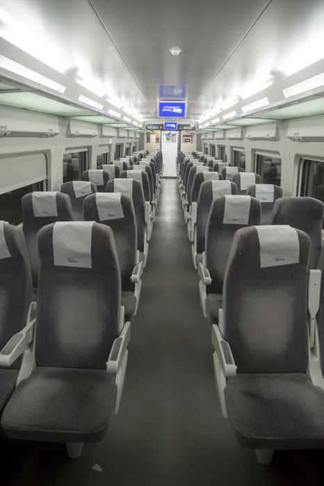 Railway carriage of Gangneung KTX line in Gangneung Gangneung KTX line, Nov 21, 2017 : Railway carriage of Gangneung KTX line in Gangneung, east of Seoul, South Korea. The Gangneung KTX  Korea Train eXpress  line or high speed rail system will connect the Incheon International Airport to Gangneung where ice sports of the 2018 PyeongChang Winter Olympics will be held. The new railways will start running in December, 2017. The PyeongChang Winter Olympics will be held from February 9   25, 2018. The opening and closing ceremonies and most snow sports will take place in PyeongChang county and Jeongseon county will host Alpine speed events.  Photo by Lee Jae Won AFLO   SOUTH KOREA 