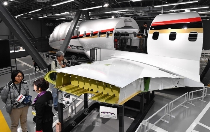 The MRJ Museum, a public exhibition of the aircraft MRJ fuselage unveiled at a preview of the MRJ Museum in Toyoyama cho, Aichi Prefecture, Japan. November 20, 017, 3:03 p.m. Photo: Kenji Kiba