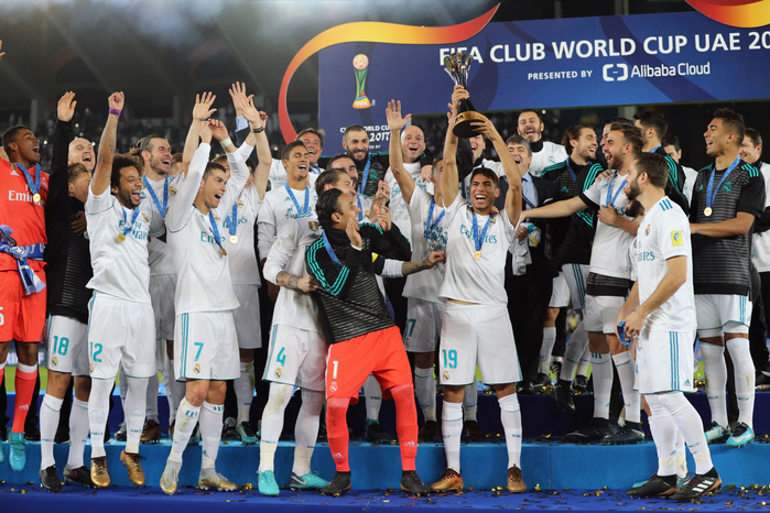 2017 FIFA Club World Cup. Real Madrid wins back to back titles Achraf Hakimi  Real , Real Madrid team group, December 16, 2017   Football   Soccer : FIFA Club World Cup UAE 2017 final match between Real Madrid 1 0 Gremio at Zayed Sports City Stadium, Abu Dhabi, United Arab Emirates.  Photo by AFLO 