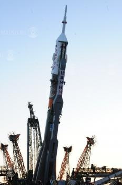 Soyuz MS 07 to be launched  Kanai and others to board A Soyuz rocket arrives at the launch site and stands up, at the Baikonur Cosmodrome in Kazakhstan, December 15, 2017, at 0:39 p.m. Photo by Sake Yui