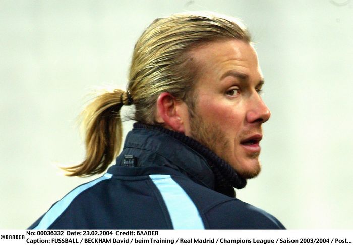 Real Madrid David Beckham  Real ,  FEBRUARY 23, 2004   Football : A portrait of David Beckham, Real Madrid during a training session in Munchen. Real Madrid will play Bayern in the UEFA Champions League 1st knock out round 1st leg match.   C AFLO FOTO AGENCY  671      Local Caption     00036332