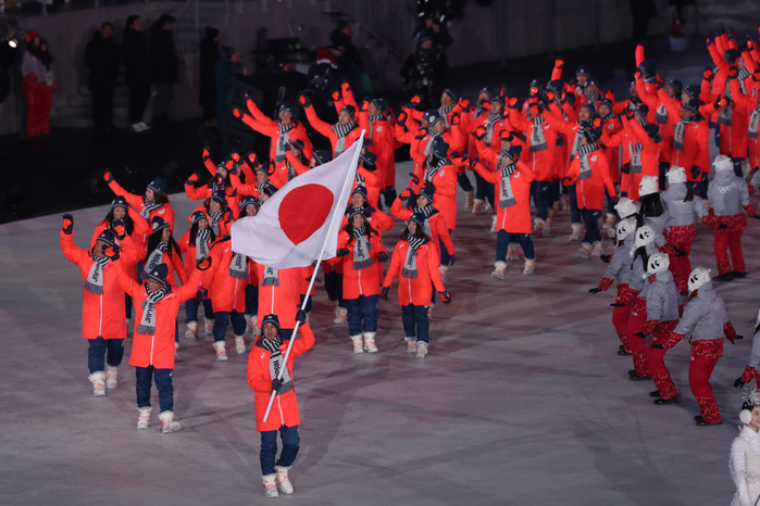 2018 PyeongChang Olympics Opening Ceremony Japan Delegation  JPN  FEBRUARY 9, 2018 : PyeongChang 2018 Olympic Winter Games Opening Ceremony at PyeongChang Olympic Stadium in Pyeongchang, South Korea.  Photo by Koji Aoki AFLO SPORT 