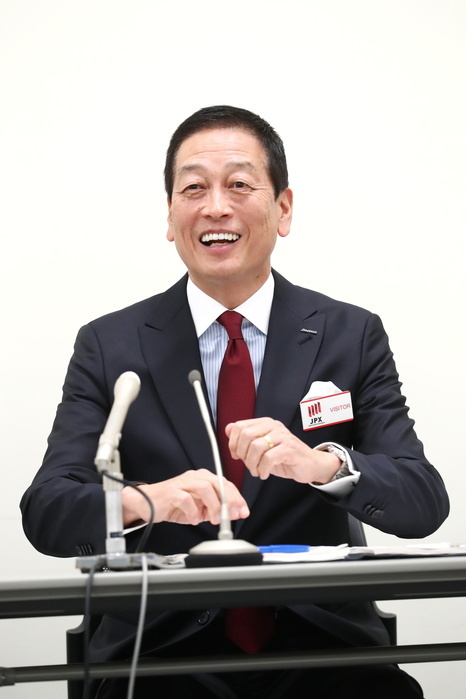 Shiseido announces financial results for the fiscal year ended December 31, 2005. Shiseido held a financial results conference for the fiscal year ended December 31, 2017 on February 8. Photo shows Shiseido President Masahiko Uotani at the Tokyo Stock Exchange on February 8, 2018.
