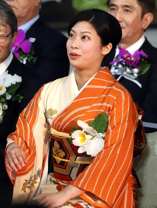 World Orchid Show Japan Grand Prize 2018 February 15, 2018, Tokyo, Japan   Noriko Senge, the third daughter of Japan s Princess Takamado attend the opening ceremony of the Japan Grand Prix International Orchid Festival at the Tokyo Dome stadium in Tokyo on Friday, February 16, 2018. The annual flower festival with 3,000 types, 100,000 plants orchids will be held from February 17 through 23.     Photo by Yoshio Tsunoda AFLO  LWX  ytd 