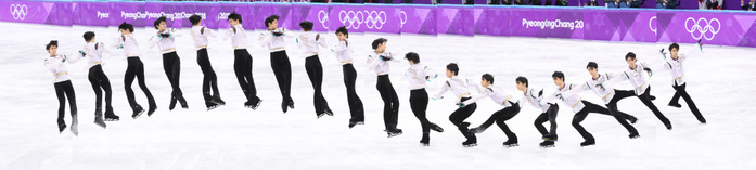 2018 PyeongChang Olympics Figure Men s FS Quadruple Toe Loop  Sequential Composite Photos  Yuzuru Hanyu  JPN , FEBRUARY 17, 2018   Figure Skating : A multiple exposure image of Yuzuru Hanyu at the Men s Free Skating at Gangneung Ice Arena during the PyeongChang 2018 Olympic Winter Games in Gangneung,  Photo by YUTAKA AFLO SPORT 