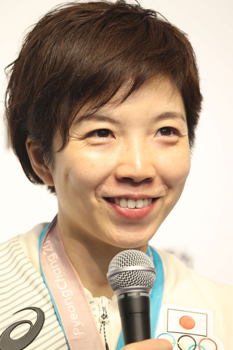 2018 PyeongChang Olympics Speed Skating Medalist Press Conference Nao Kodaira smiles at her press conference one night after the women s 500 meters at the PyeongChang Olympics, February 19, 2018  photo date 20180219  photo location PyeongChang Japan House