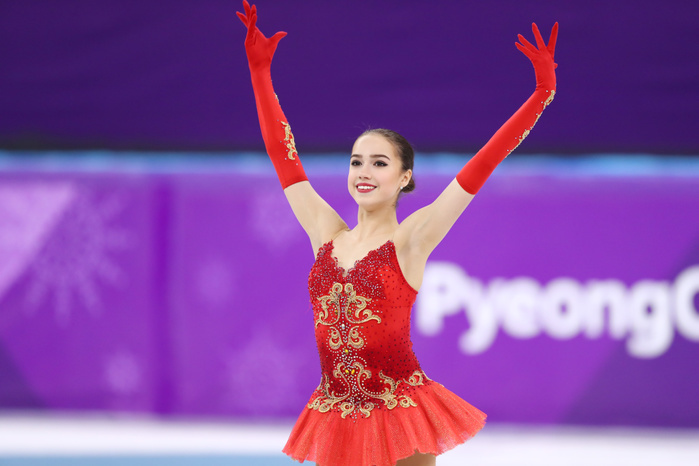 2018 PyeongChang Olympics Figure Women s FS Alina Zagitova  OAR ,  FEBRUARY 23, 2018   Figure Skating :  Women s Free Skating Flower Ceremony  at Gangneung Ice Arena  during the PyeongChang 2018 Olympic Winter Games in Gangneung, South Korea.   Photo by Yohei Osada AFLO SPORT 