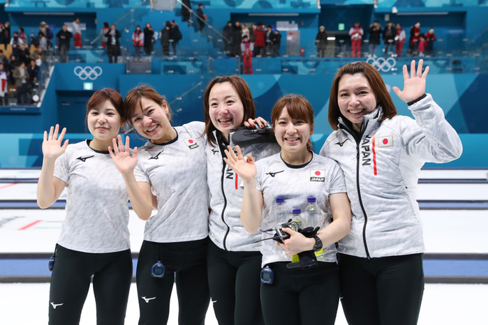 2018 PyeongChang Olympics Curling Women s 3rd Place Match Japan team group  JPN  FEBRUARY 24, 2018   Curling : Women s 3rd place match between GBR   JPN at Gangneung Curling Centre during the PyeongChang 2018 Olympic Winter Games in Gangneung, South Korea.  Photo by Yohei Osada AFLO SPORT 