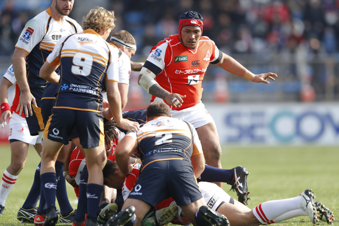 2018 Super Rugby Opening Round Val Asaeli Ai Asaeli Ai Valu  Sunwolves ,. February 24, 2018   Rugby :. Super Rugby match between Sunwolves 25 32 Brumbies at Prince Chichibu Memorial Stadium in Tokyo, Japan.  Photo by AFLO SPORT 
