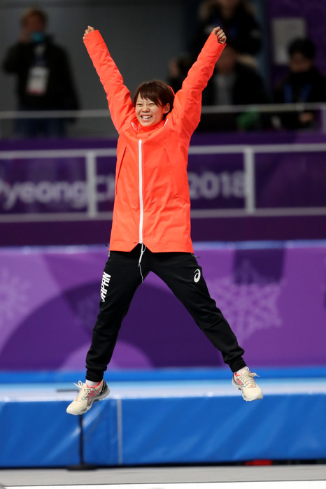 2018 PyeongChang Olympics Speed Skating Women s Mass Start Podium Ceremony Takagi wins gold medal Nana Takagi  JPN  FEBRUARY 24, 2018   Speed Skating :. Women s Mass Start Medal Ceremony at Gangneung Oval during the PyeongChang 2018 Olympic Winter Games in Gangneung, South Korea.  Photo by Koji Aoki AFLO SPORT 