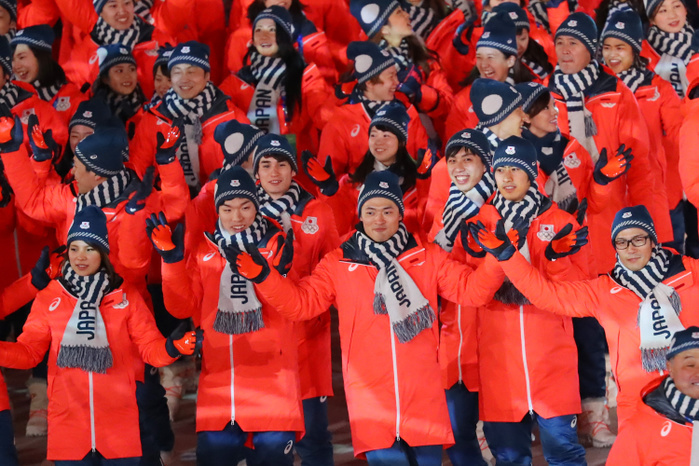 2018 PyeongChang Olympics Closing Ceremony Japan Delegation  JPN , FEBRUARY 25, 2018 : PyeongChang 2018 Olympic Winter Games Closing Ceremony at PyeongChang Olympic Stadium in Pyeongchang, South Korea.  Photo by Yohei Osada AFLO SPORT 