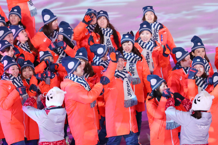 2018 PyeongChang Olympics Closing Ceremony Japan Delegation  JPN , FEBRUARY 25, 2018 : PyeongChang 2018 Olympic Winter Games Closing Ceremony at PyeongChang Olympic Stadium in Pyeongchang, South Korea.  Photo by Yohei Osada AFLO SPORT 