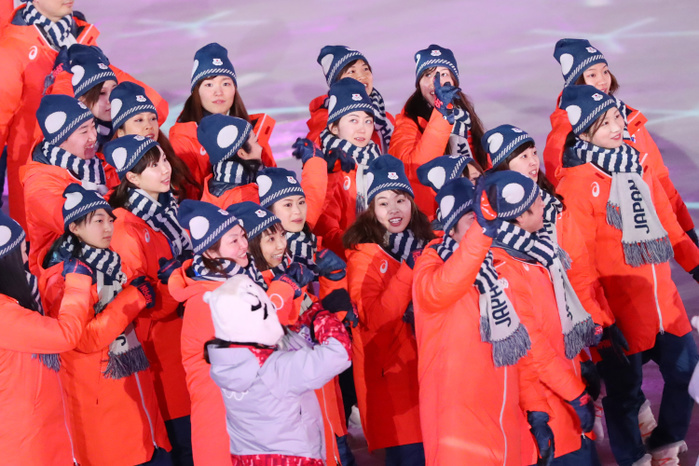2018 PyeongChang Olympics Closing Ceremony Japan Delegation  JPN  FEBRUARY 25, 2018 : PyeongChang 2018 Olympic Winter Games Closing Ceremony at PyeongChang Olympic Stadium in Pyeongchang, South Korea.  Photo by Yohei Osada AFLO SPORT 