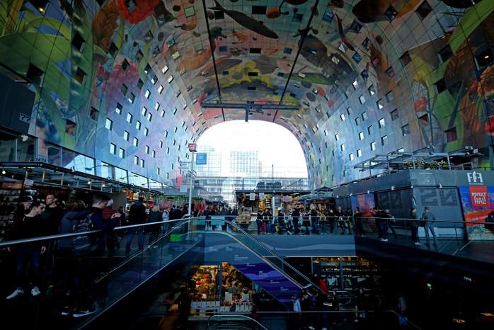 Rotterdam, The Netherlands People walk through Markthal Rotterdam, a market and a housing complex, on October 21, 2017, in Rotterdam, Netherlands.   Photo by Yuriko Nakao AFLO   
