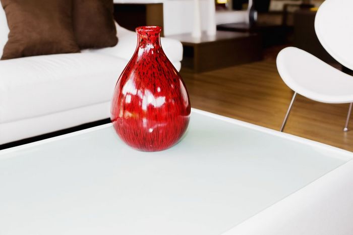 Vase on a table in a living room