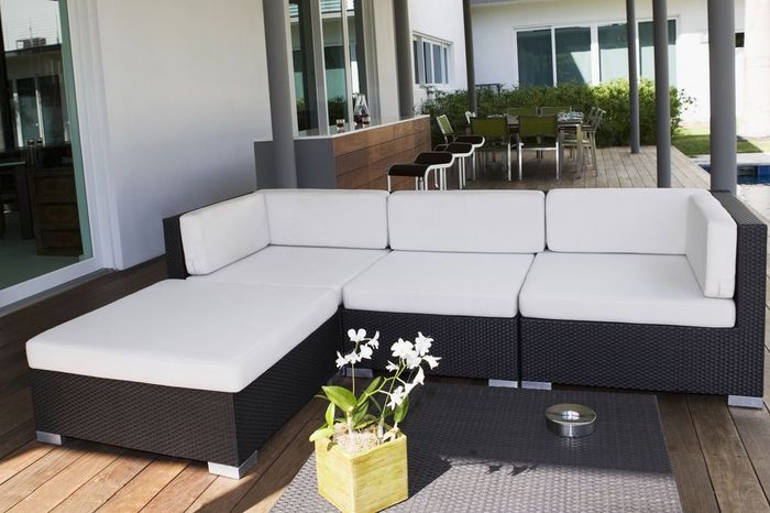 Couch under a patio