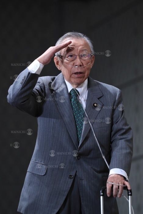 Shohatsu Konoike, who announced his retirement, rushed to the Aso Faction party Shohajime Konoike, who announced his retirement, also attended the party of the Aso faction, in Chiyoda Ward, Tokyo, April 12, 2018, at 6:52 p.m. Photo by Naoseung Umemura.