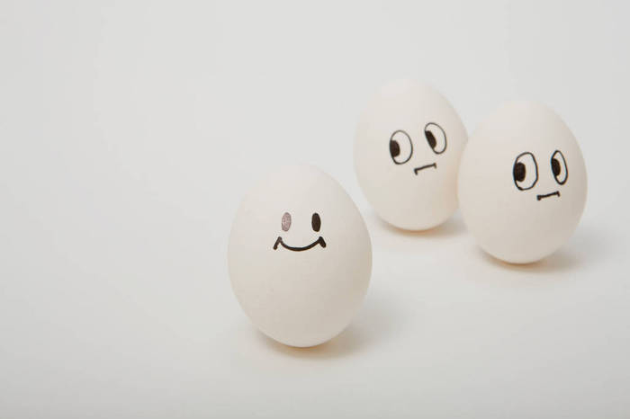 Eggs with faces painted on them