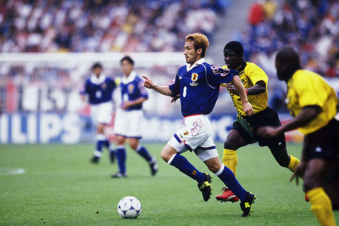 1998 FIFA World Cup Hidetoshi Nakata  JPN , FIFA World Cup France 1998 Group H match between Japan 1 2 Jamaica at Stade Gerland in Lyon, France, June 26, 1998.  Photo by JFA AFLO 