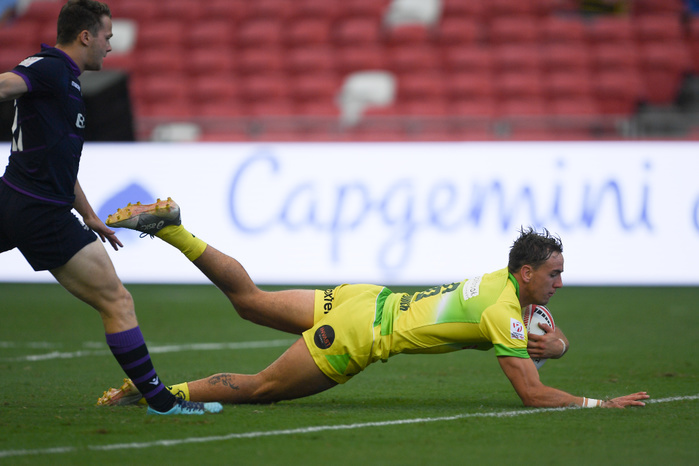 2017 18 Sevens World Series Singapore Sevens John Porch  AUS , APR 28, 2018   in action during HSBC Singapore Rugby Sevens 2018  Photo by Haruhiko Otsuka AFLO 