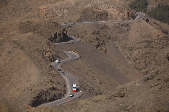 Morocco Africa, North Africa, Morocco, Atlas Mountains, Highway, Tizi n Tichka Pass, Vehicles, Traffic