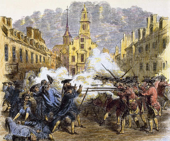 American Revolutionary War  1775 1783 . The Boston Massacre  1770 . American Revolutionary War  1775 1783 . The Boston Massacre or Boston riot  1770 . British redcoats killed five civilian men.