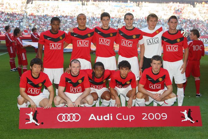 Audi Cup Boca x Man U . Manchester United Team group Line up  Man.U , JULY 29, 2009   Football : Audi Cup 2009 match between Manchester United 2 1 Boca Juniors at Allianz Arena, Munich, Germany.   Photo by AFLO SPORT   1045 