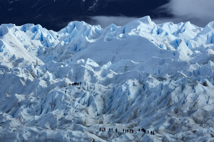 Argentina Hikers on Perito Moreno Glacier, Parque Nacional Los Glaciares  World Heritage Area , Patagonia, Argentina, South America