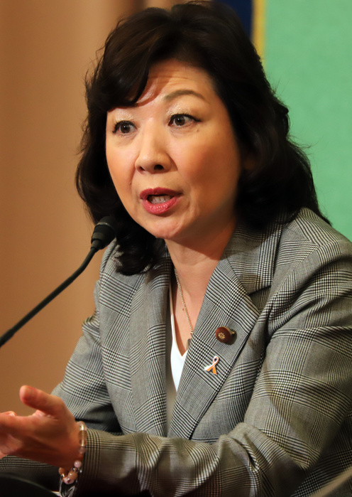 Minister of Internal Affairs and Communications Seiko Noda holds a press conference June 15, 2018, Tokyo, Japan   Japanese Internal Affairs and Communications Minister Seiko Noda speaks at Japan National Press Club in Tokyo on Friday, June 15, 2018. Noda, in charge of women s empowerment minister said about prevention of sexual harassments by ministry officials.      Photo by Yoshio Tsunoda AFLO  LWX  ytd 