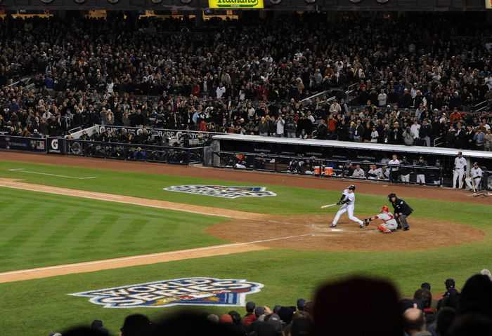2009 MLB World Series Game 6 Hideki Matsui  Yankees , NOVEMBER 4, 2009   MLB : Hideki Matsui of the New York Yankees at bat as fans stand and yell  quot MVP quot  in the bottom of Hideki Matsui of the New York Yankees at bat as fans stand and yell  quot MVP quot   in the bottom of the seventh inning of Game Six of the 2009 MLB World Series against the Philadelphia Phillies at New Yankee Stadium in the Bronx, NY, USA.  Photo by AFLO   2324 .