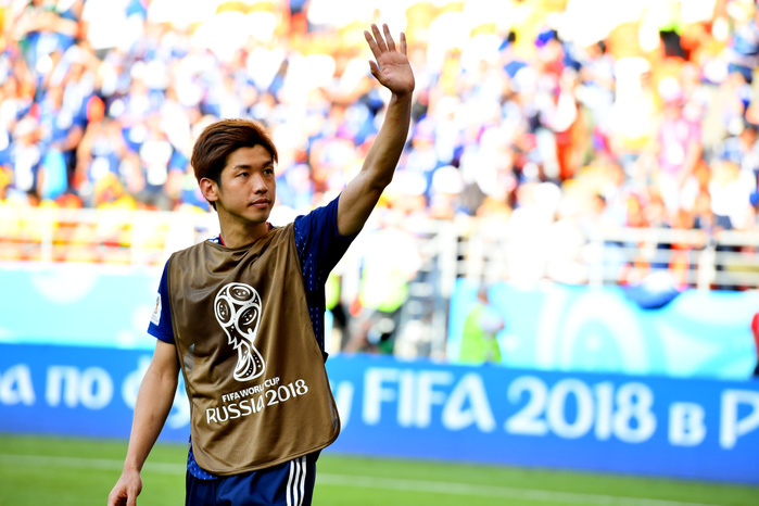 2018 FIFA World Cup Japan Defeats Colombia Yuya Osako  JPN  applauds the fans after winning the FIFA World Cup Russia 2018 Group H match between Colombia 1 2 Japan at Mordovia Arena in Saransk, Russia, June 19, 2018.  Photo by JFA AFLO 