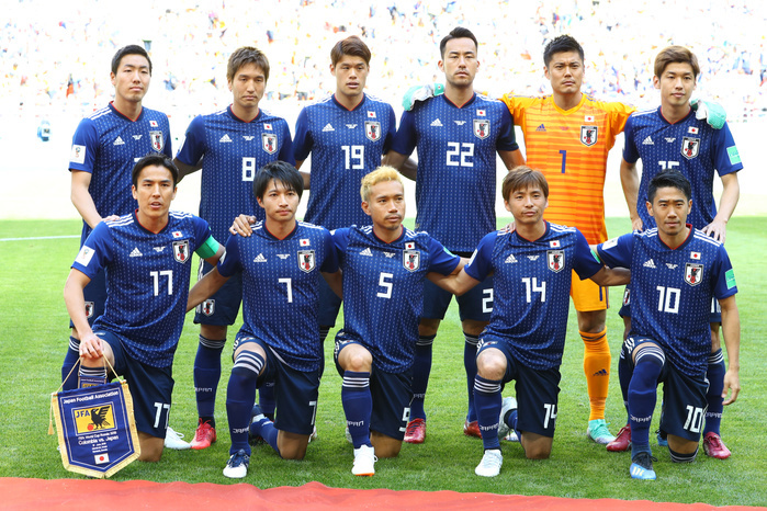 2018 FIFA World Cup Japan team group line up  JPN , JUNE 19, 2018   Football   Soccer : FIFA World Cup Russia 2018 Group H match between Colombia 1 2 Japan at Mordovia Arena in Saransk, Russia.   Photo by Kenzaburo Matsuoka AFLO  