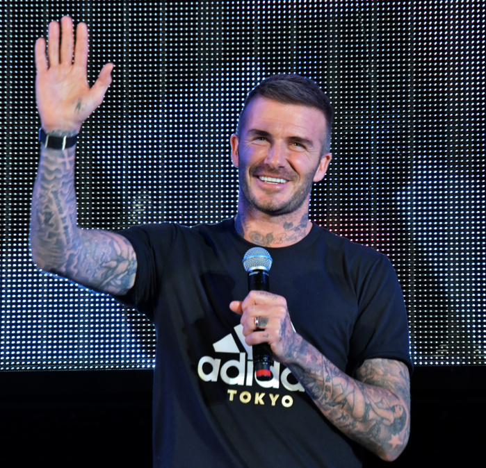 Public viewing event in Tokyo David Beckham, June 19, 2018, Tokyo, Japan : David Beckham attends the public viewing event for FIFA world Cup Russia 2018 match between Japan and Colombia at the Aqua City Odaiba in Tokyo, Japan on June 19, 2018.