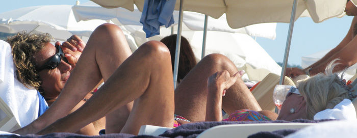 Ivana Trump, Aug 01, 2009 : Ivana Trump enjoys the sun and beach with new boyfriend. Le Palmiers Restaurant. St Tropez, France. Saturday, August 01, 2009. (Photo by Celebrity Vibe/AFLO) [2361]