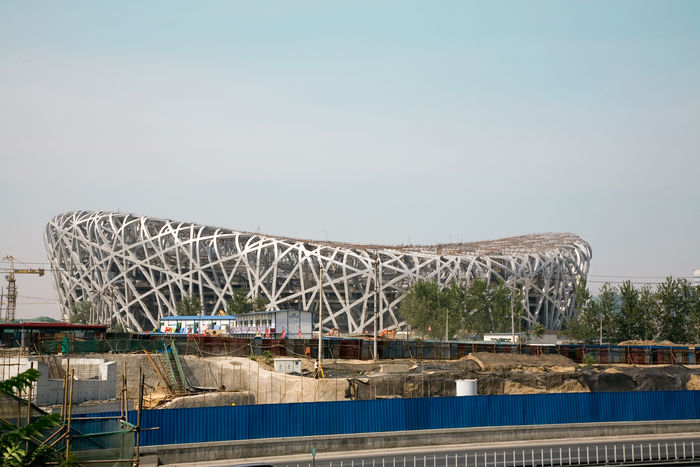 A view of the National Stadium (Beijing Olympic Main Stadium), "Bird's Nest" in Beijing, China. 
(Photo by AFLO) [2863]

