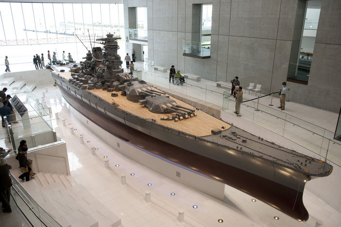 An undated file photo shows the one-tenth scale model of Yamato, the battleship of the Japanese Imperial Navy, on display at Yamato Museum in Kure, western Japan. (/mis) [3076].