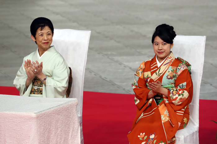 Princess Ayako to become engaged  February 2018 document photo  February 16, 2018, Tokyo, Japan   This picture taken on February 16, 2018 shows Japan s Princess Ayako  R , the third daughter of late Prince Takamado and her mother Princess Takamado at the Japan Grand Prix International Orchid Festival at the Tokyo Dome stadium in Tokyo. Princess AyakoPrincess Ayako will marry a businessman of Japan s shipping company Nippon Yusen, NYK Line in October, the Imperial Household Agency announced on June 26, 2018.        Photo by Yoshio Tsunoda AFLO  LWX  ytd 
